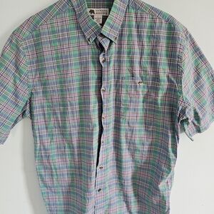 Onward‎ Reserve Men's Casual Plaid Shirt - Blue and Green Size Large